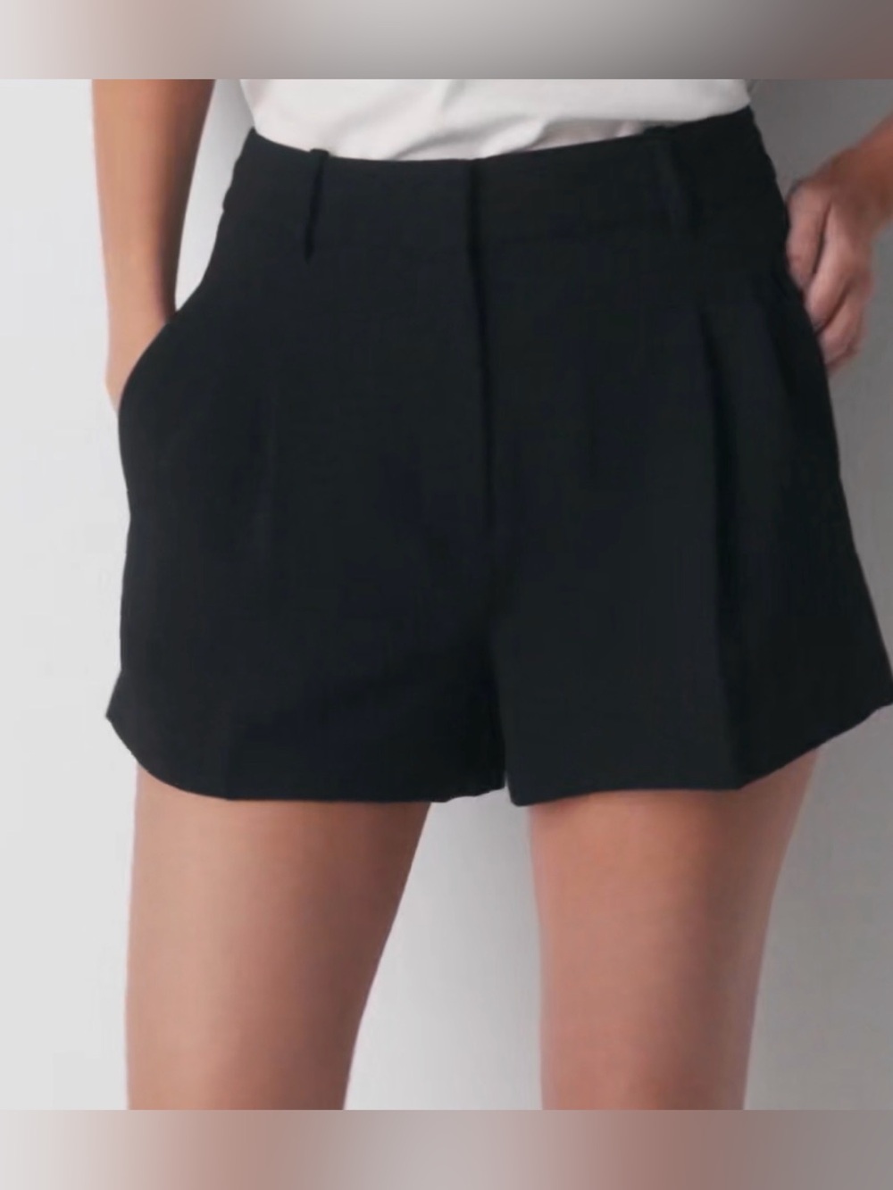 Babaton (by Aritzia) Women's  Black Tailored Pleat Front Shorts 0